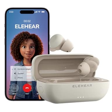 ELEHEAR-Delight OTC Hearing Aids, AI Powered Speech Enhancement and Tinnitus Relief, Superior Sound Quality, Comfortable & Discreet Design, Bluetooth 5.3 and App Control, for Seniors and Adults