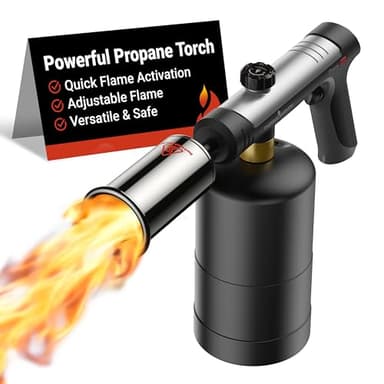 ThermoMaven Propane Torch with One-Touch Max Fire, Cooking Blow Torch Gun with a Safety Lock, Charcoal Lighter, Flame Thrower, Kitchen Food Torch Head for Grill, Sous Vide, BBQ (Tank Not Included)