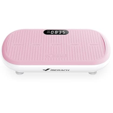 MERACH Vibration Plate Exercise Machine, Vibration Plate 440 Lbs Capacity, Bluetooth and Silicone Pedal, Stimulate Deep Fat, Vibration Plate for Lymphatic Drainage, Vibrating for Weight Loss (Pink)
