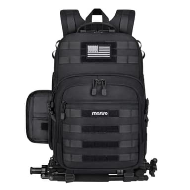 MOSISO Camera Backpack, DSLR/SLR/Mirrorless Tactical Camera Bag Case with Laptop Compartment Compatible with Canon/Nikon/Sony, Black