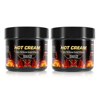 Hot Cream 2 Pack, Sweat Cream for Belly Fat Burner for Women, Fat Burning for Belly Natural Weight Loss, 7 Days Flash, Cellulite Treatment for Thighs Legs Abdomen Arms and Buttocks