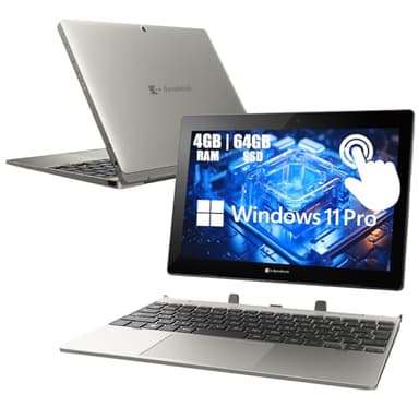 TOSHIBA Dynabook K50 10.1" Windows Tablet, 2-in-1 Touchscreen Laptop, Intel Celeron N4020, 4GB RAM, 64GB SSD, Camera, Type-C, Japanese Keyboard, Windows 11 Pro (Renewed)