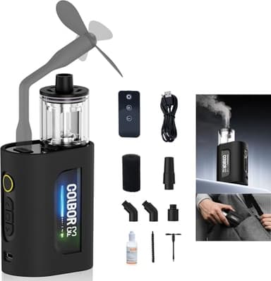 COLBOR CF3 Mini Fog Machine Portable Handheld Smoke Machine for Photography with Remote Control, Small Fogger Haze Maker with 60° Tilt-Protection for Indoor Outdoor Christmas Party Cosplay