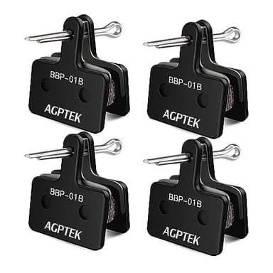 AGPTEK Bike Brake Pads, High-Performance Brake Pads, Disc Brake Pads & Spring for Mountain Bike Disc Brakes,Bike Pads Compatible with TRP Tektro Shimano Deore Br,(Semi-Metallic, Black)