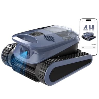(2026 New) 240-Min Cordless Robotic Pool Cleaner, Wall-Climbing, 2 Brushes&Motors, Enhanced Waterline Care, Smart Wavepath Navigation, Pool Robot for Inground Pools up to 3,230 Sq.ft