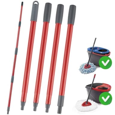 Ucoolbe Spin Mop Replacement Handle Compatible with O-Cedar Spin Mop & Bucket System, 4-Section 30" to 58" Mops Handle Replacement Stick for Floor Cleaning, Mops Head & Base Not Include