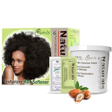 Curls & Naturals Hair & Curl Softener Kit With Moroccan Argan Oil | Natural Curl Patterns Nourishes & Moisturizes Hair Detangle, and Texturize, Curl Softener Kit