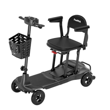 Mobility Scooters for Adults & Seniors - Ultra Lightweight 27.5 lbs Carbon Fiber Folding Electric Scooter - Airlines Approved All-Terrain Portable Scooter with Basket and Charger Included-Carbon Black