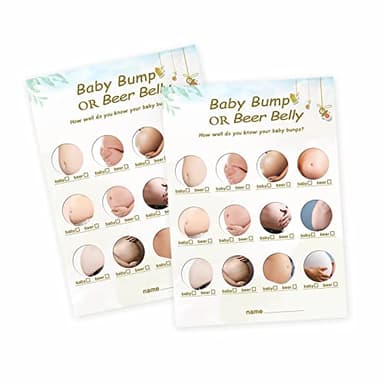 OLOUTAB 30 Baby Shower Games for Boy or Girl- Beer Belly or Pregnant Bump Game Cards,New,Fun,BWith Answer Keys