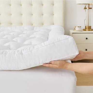 WhatsBedding 5 Inch Memory Foam Mattress Topper Queen Size, Supportive Fluffy Shredded Memory Foam Filled Pillow Top, Extra Soft Bed Topper for Back Pain Relief, 60x80x5 Inch