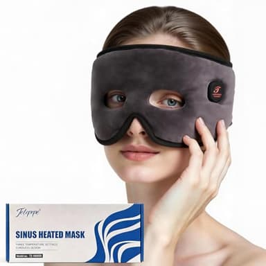 Telepepe Cordless Heated Face Mask, 2500mAh Rechargeable Moist Warm Face Wrap with 3 Heating Levels, Portable Large Face Warm Heating Pad for Daily Relaxation (Grey)