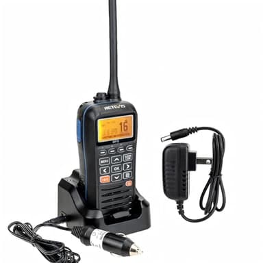 Retevis RM40 Marine Radio with GPS,DSC Distress Call,Mob Alarm,IP67 Waterproof Floating Handheld Radio,NOAA Weather Alert,1500mAh Battery,International Channels,for Boats Sailing Coast Guard (1 Pack)