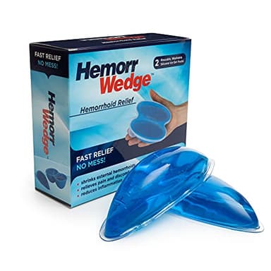 Hemorrwedge Hemorrhoid Ice Pack for Relief & Cooling Support – Twin Gel Pack with Hygienic Case – Reusable Cold Therapy for Hemorrhoids, Swelling, Postpartum & Discomfort – Water-Based Gel
