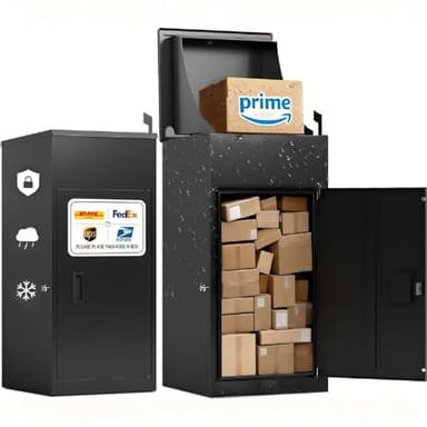 Package delivery Boxes for Outside | Anti-Theft Porch Package Delivery Box with Lock | Outdoor Weatherproof Parcel | Large Mailbox for Packages for Garden, Porch, Yard (36.4H x 16.8D x 16.7W)