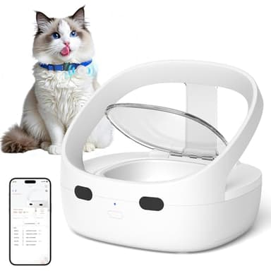 Collar-Activated RFID Cat Feeder with Ice Pack Cooling, Selective Automatic Pet Feeder for Multiple Cats, Wet & Dry Food, App Feeding Records, Anti-Pinch Safety, 120-Day Battery