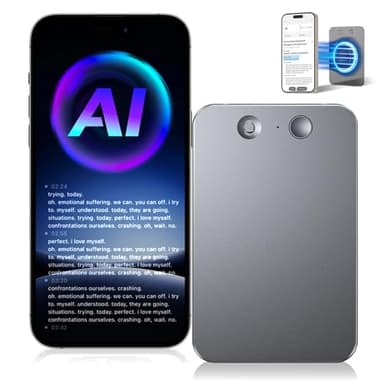 AI Voice Recorder,64GB Note Voice Recorder with Transcribe,Mind Mapping & AI Summary,Digital Voice Recorder with App,Audio Recorder for Lectures,Phone Calls,Meetings,Interviews Etc,Grey