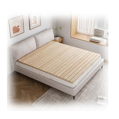 Wooden Bed Frame for Floor Sleep Mat， Folding Bed Frame, Space-Saving/Roll-Up Slatted(WxL :47.2x74.8in/120x190cm)