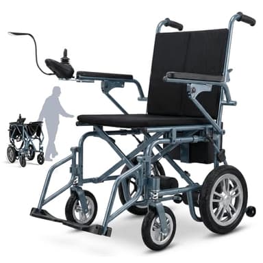 Electric Wheelchair for Adults Foldable, 15Miles Travel Range Motorized Wheelchair for Seniors, Lightweight Electric Wheelchair Max Support 286 lbs, Power Wheelchairs for Home & Outdoor