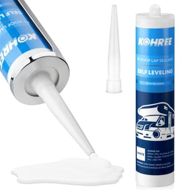 Kohree RV Roof Sealant 1 Pack, Self-Leveling Lap Sealant White, RV Caulking for Roofing, Maintenance, Repair