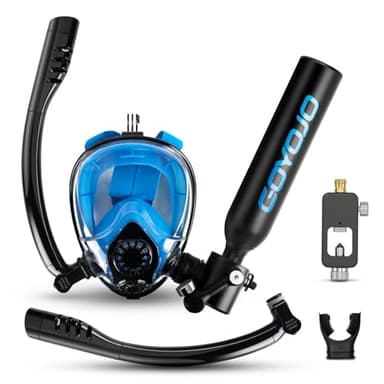 GOYOJO 0.5L Mini Scuba Tank with Snorkel Mask – Portable Underwater Air Supply for Snorkeling & Shallow Dives, DOT‑Certified 5–8 Min Underwater Breath System