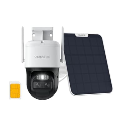 REOLINK 4K Dual Lens 4G Cellular Security Camera Wireless Outdoor, 360 PTZ with Auto Tracking, No WiFi Solar Powered, 6X Hybrid Zoom, 8MP Color Night Vision, Smart Dection &SIM Card, TrackMix LTE+SP