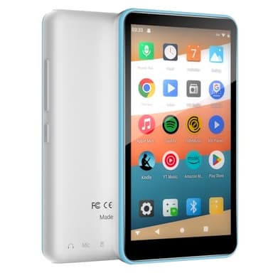 MP3 Player with Bluetooth and WiFi, 144GB Storage & Android OS, 4" Touch Screen, FM Radio, Kids MP3 & MP4 Player with Spotify, Amazon Music, and Google Play, DGTenk Portable Media Player (Sky-BL)