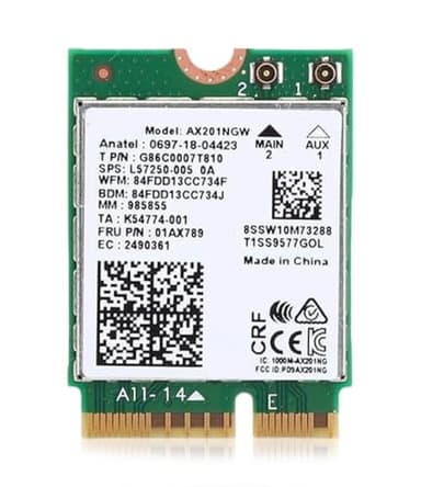 HighZer0 Electronics AX201 WiFi 6 Card | Dual Band Wi-Fi | 2.4 Gbps | CNVio2 M.2 WiFi Card for PC | Supports Bluetooth 5.2 | Requires Intel 10th+ Gen CPU with Windows 10+ or Linux | AX201NGW