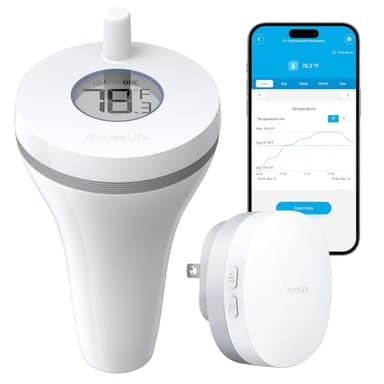 GoveeLife WiFi Pool Thermometer P1 Wireless App Easy Read, Smart Digital Floating Pool Thermometer with IPX7 Waterproof, Notification Alert, Water Temperature Monitor for Swimming, Pond, Bath, SPA