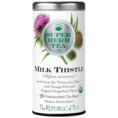 The Republic of Tea - Organic Milk Thistle SuperHerb Tea Tin, 36 Herbal Tea Bags, Naturally Caffeine-Free