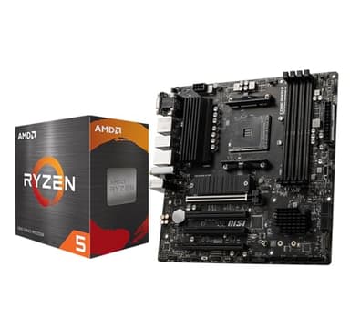 Micro Center AMD Ryzen 5 5500 Desktop Processor with MSI PRO B550M-VC WiFi Pro Motherboard (AM4, DDR4, M.2, Type C, Wi-Fi 6E, Bluetooth 5.2, mATX)