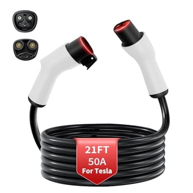 WenStorm for Tesla Extension Cord 240V, Compatible with Tesla Model X/Y/3/S, 21FT Long 50A Charging Extension Cable for Tesla Home Charging and Mobile Charger(21FT,White)