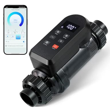 Bonvoisin Salt Water Pool Chlorinator System Salt Chlorine Generator for Inground Pools Saltwater Pool System with Titanium Cell, LED/APP Control, Up to 25,000 Gallons Pool