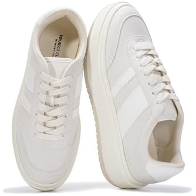Project Cloud Platform Sneakers for Women - Lightweight Memory Foam Insole Womens Sneakers - Non-Slip Fashion Sneakers for Women Footwear - Women's Fashion Platform Shoes (Nita, Nude, 8)