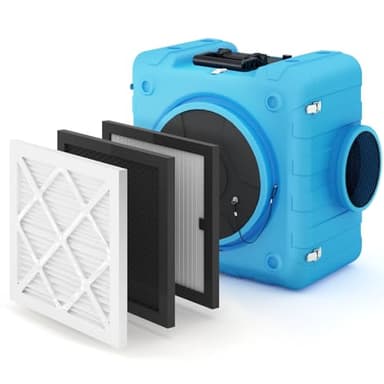 JFHID 800 CFM Air Scrubber with 4-Stage Filtration, Commercial Grade, Heavy Duty Air Cleaner with MERV10 Filter, Carbon, H13 HEPA