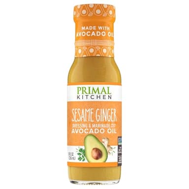 Primal Kitchen Sesame Ginger Vinaigrette & Marinade Salad Dressing made with Avocado Oil, Paleo Friendly & Keto Certified, 8 Fluid Ounces