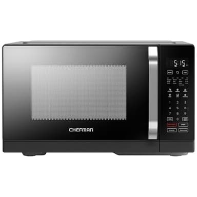 Chefman MicroCrisp Countertop Microwave Oven and Convection Oven, with Integrated Crisper, Guided Touchscreen Interface, 10 Power Levels, Mute Function, and Eco Mode, 1800W and 0.8 Cu. Ft. - Black