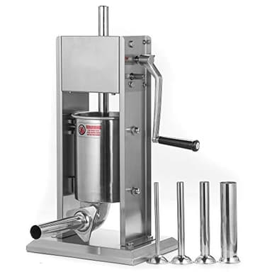 Stainless Steel Vertical Sausage Stuffer,Sausage Stuffer Machine,Sliver,Dual Speed, Easy Clean Up Sausage Maker (7Lb/3L),Deer Processing Equipment,Maquina Para Hacer Churros
