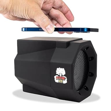 Phone Volume Amplifier Sound Booster - No Bluetooth or Cables, Set Smartphone on Speaker to Amplify Audio, Universally Compatible, Works with Speakerphone, Perfect for Seniors (Black)