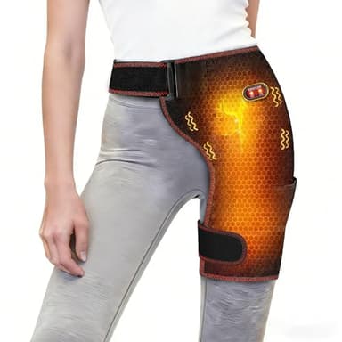 Hip Heating Pad with Massage, Hip Massager for Sciatica & Hip Pain Relief, Portable Electric Heating Pad for Men Women, Hip Support Brace for Sciatic Nerve, Hamstring, Thigh & Hip Bursitis Discomfort