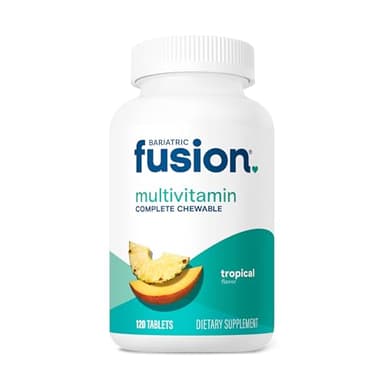 Bariatric Fusion Bariatric Multivitamin with Iron Complete Chewable | Tropical Flavor | Post Bariatric Vitamins for Gastric Bypass and Sleeve Gastrectomy | One Month Supply