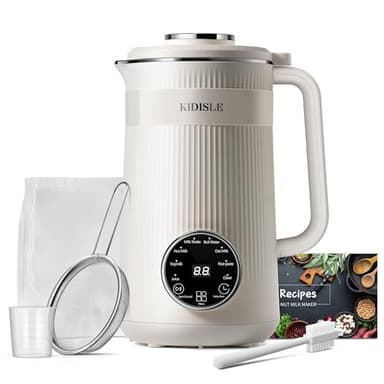 KIDISLE 8 in 1 Nut Milk Maker Blender, 32oz Homemade Soy, Almond, Oat, Coconut, Plant Based and Non Dairy Beverages, Automatic Soybean Machine With Delay Start/Keep Warm/Boil Water, Cream
