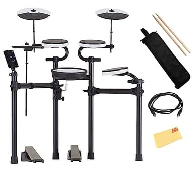 Roland V-Drums TD-02KV Electronic Drum Set Bundle with 3.5mm Audio Cable, Drumstick Bag, 1 Pair of Drumsticks, and Austin Bazaar Polishing Cloth
