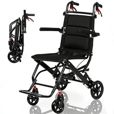 Lightweight Wheelchair for Adults & Seniors | Ultra Light Only 16lbs| Compact Foldable Travel Wheel Chair with Extendable Footrest & Handle | Premium Aluminum Alloy | Portable Transport Wheelchair
