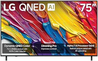 LG 75-Inch Class QNED AI 4K QNED82A Series Smart TV w/AI Sound, HDR10, 4K Super Upscaling, Filmmaker Mode, Wow Orchestra, Alexa Built-in (75QNED82AUA, 2025)