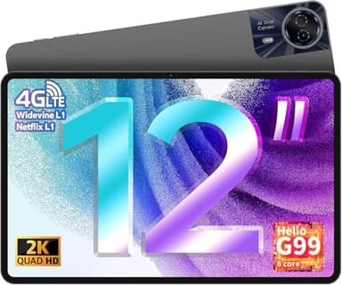 TECLAST T60Pro 12 Inch 2K Tablet with 4 Stereo Speakers, Android 15, 20GB RAM+128GB ROM (1TB Expandable), Helio G99, 8000mAh Fast Charge, 13MP Camera, 5G WiFi,GPS