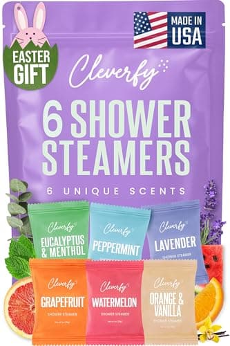 Cleverfy Shower Steamers Aromatherapy - Easter Basket Stuffers for Teens and Adults - Easter Gifts for Women and Men, Girls and Boys - 6 Tablets