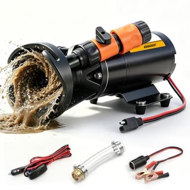 Gidrox 12V RV Portable Macerator Pump, 12GPM Self-Priming Sewage Quick Grinder Pump, Suction 3.5 Feet Lift 10 Feet Waste Pumps for RV Camper Boat Kitchen
