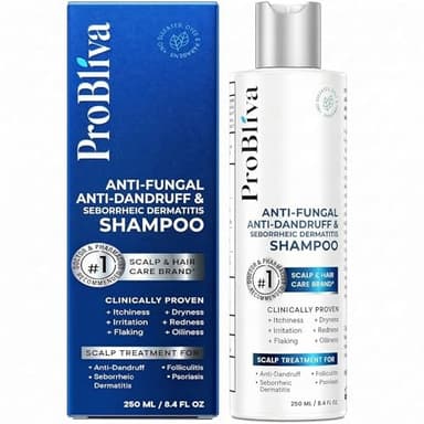 ProBliva Anti-Fungal Anti-Dandruff Shampoo – Balanced Antifungal Shampoo with Dual-Action (Fungus & Buildup) – Scalp Treatment for Seborrheic Dermatitis – Relieves Flakes, Itch & Dryness (8.4 fl oz)