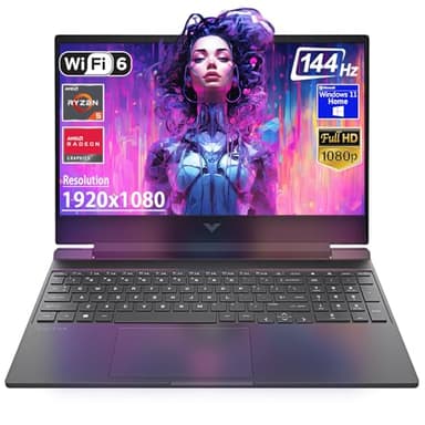 HP Victus 15.6" FHD 144Hz Gaming Laptop, AMD Ryzen 5-7535HS, AMD Radeon RX 6550M (Beats RTX 2050), Backlit Keyboard, Windows 11 Home, w/Cloth (16GB RAM |512GB PCIe SSD)