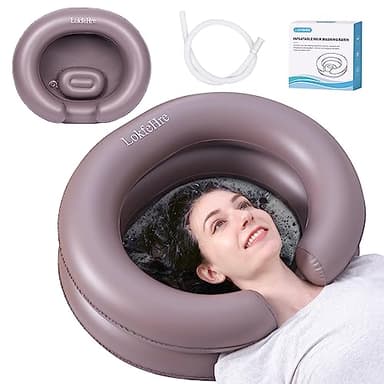 Portable Inflatable Hair Washing Basin for Bedridden - Wash Hair in Bed with Inflatable Shampoo Bowl.For Elderly,Disabled,Injured,Ideal Inflatable Sink for Locs Detox